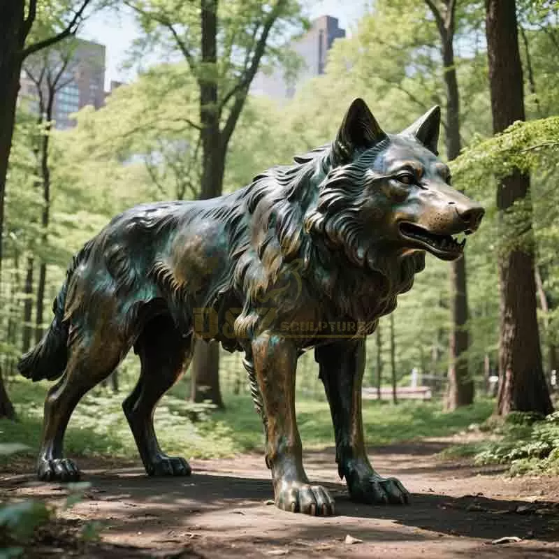 Large Outdoor Bronze Wolf Statue for Garden Sale DZ-895