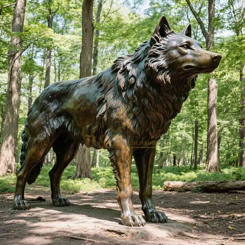 large outdoor wolf statue