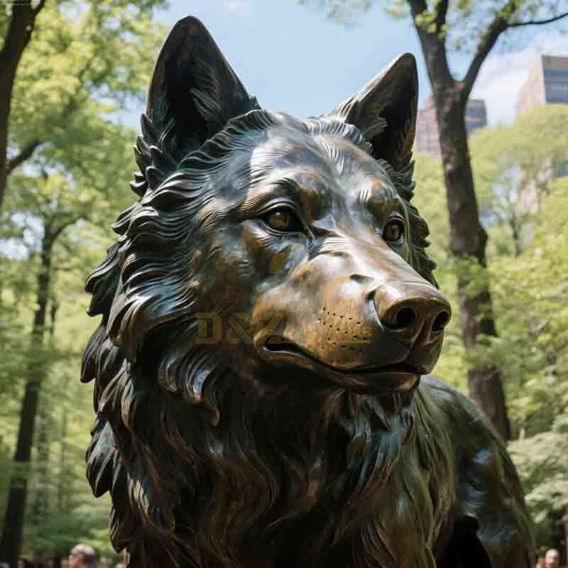 outdoor wolf statue