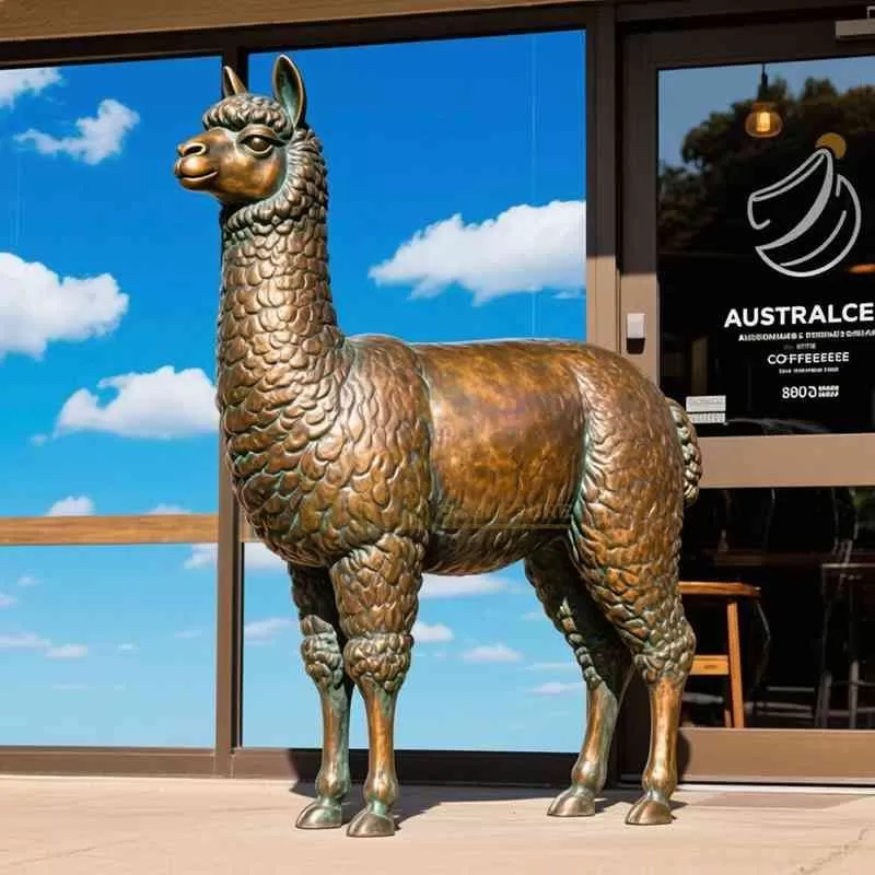 Large Outdoor Bronze Alpaca Statue for Garden Sale DZJ-3