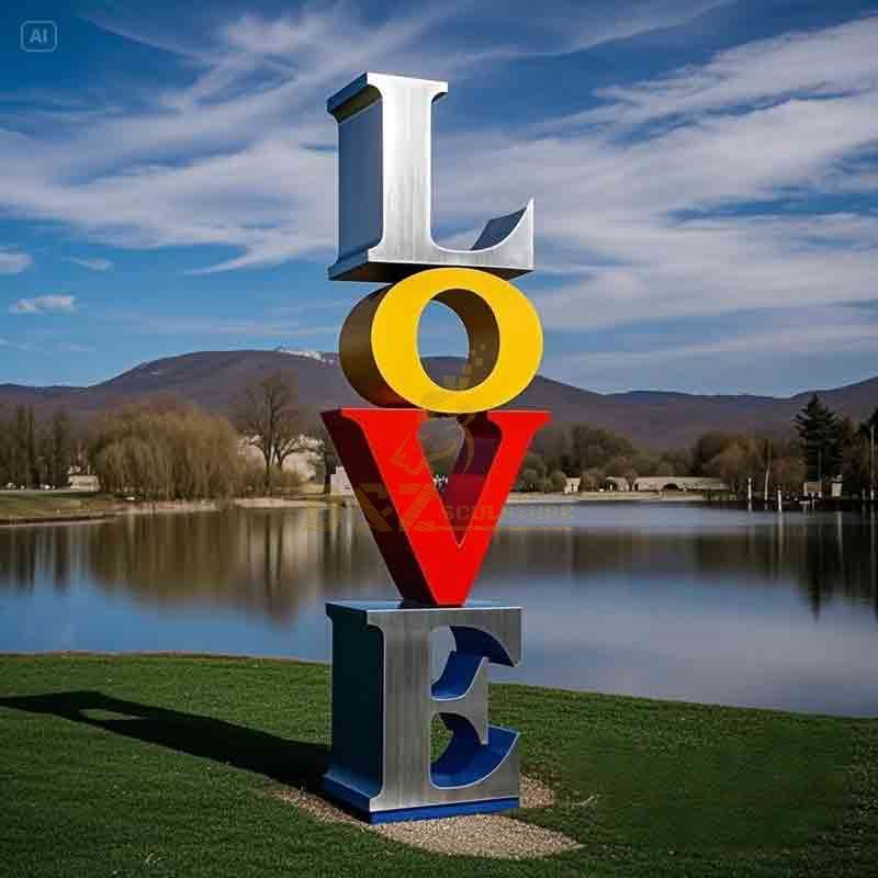 Big Letter Love Statue Outdoor Stainless Steel Sculpture