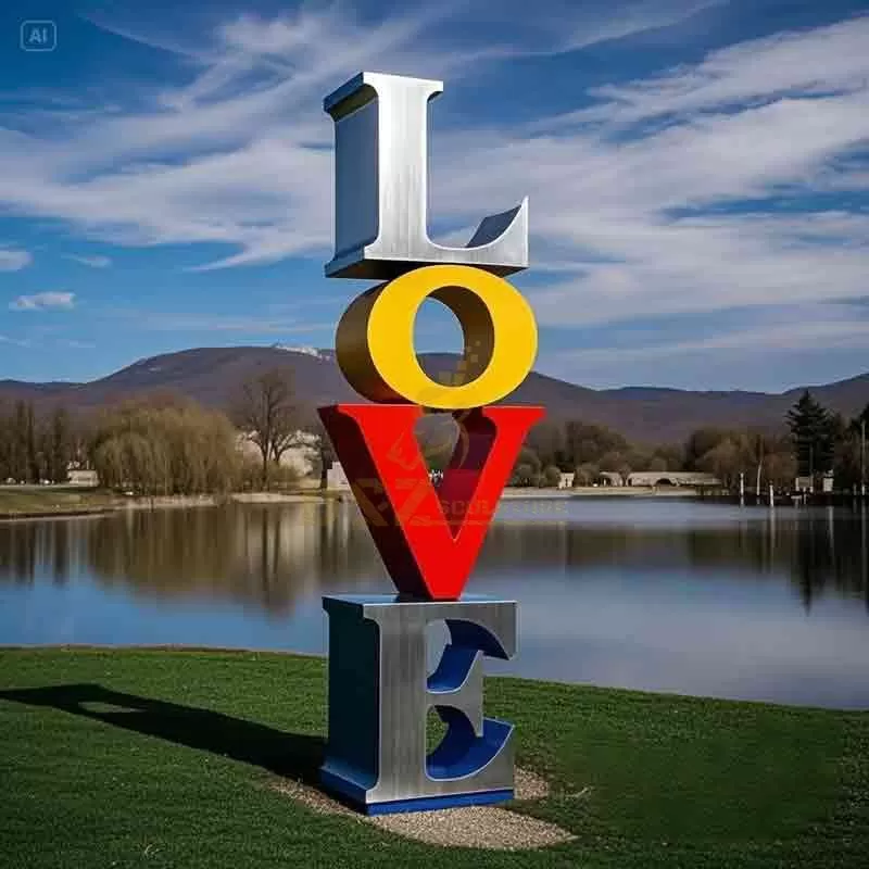 Big Letter Love Statue Outdoor Stainless Steel Sculpture