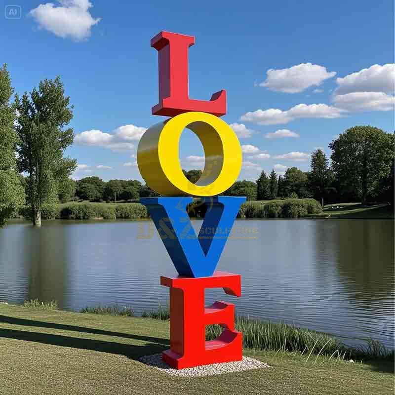 Big Letter Love Statue Outdoor Stainless Steel Sculpture