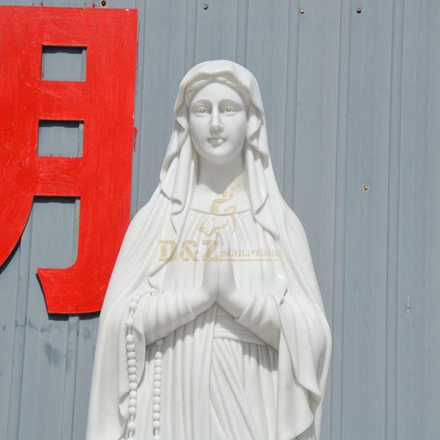 Outdoor White Marble Virgin Mary Praying Statue for Sale DZJ-4