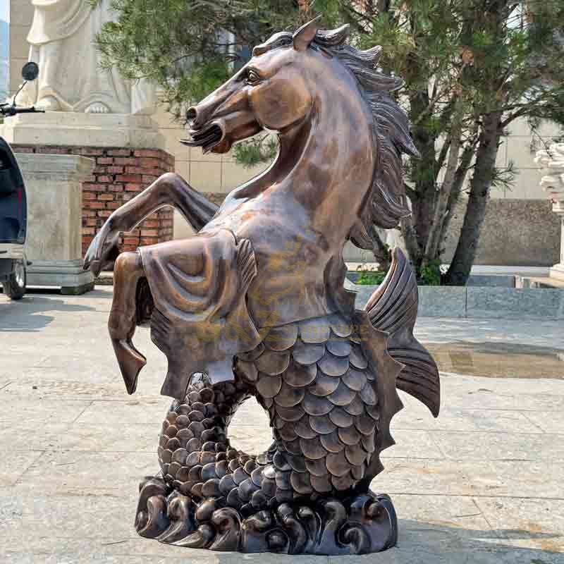 Bronze Hippocampus Statue – Mythical Horse and Fish Fusion Sculpture DZ-896