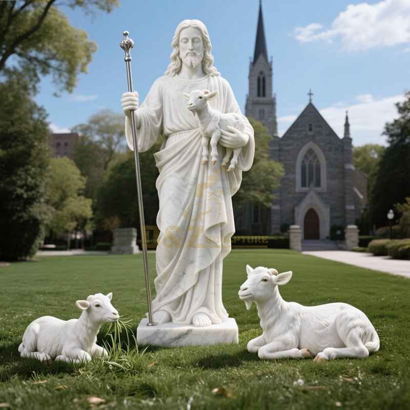  jesus the good shepherd garden statue 3