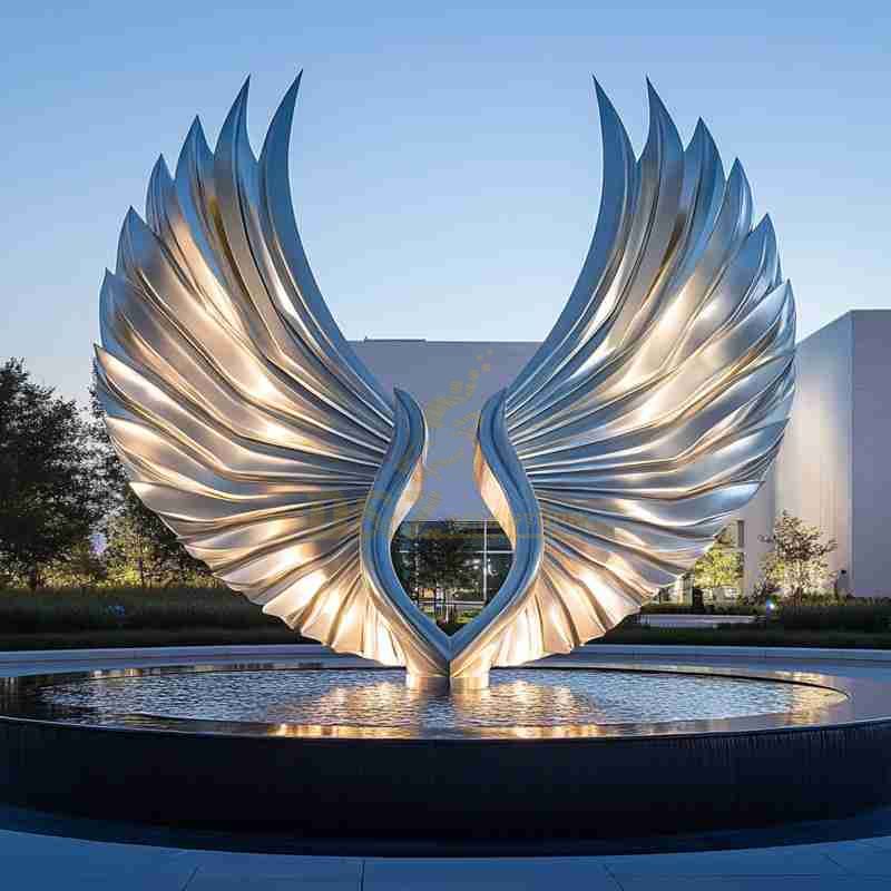 Large Metal Angel Wings Sculpture Standing Art for Sale DZJ-10