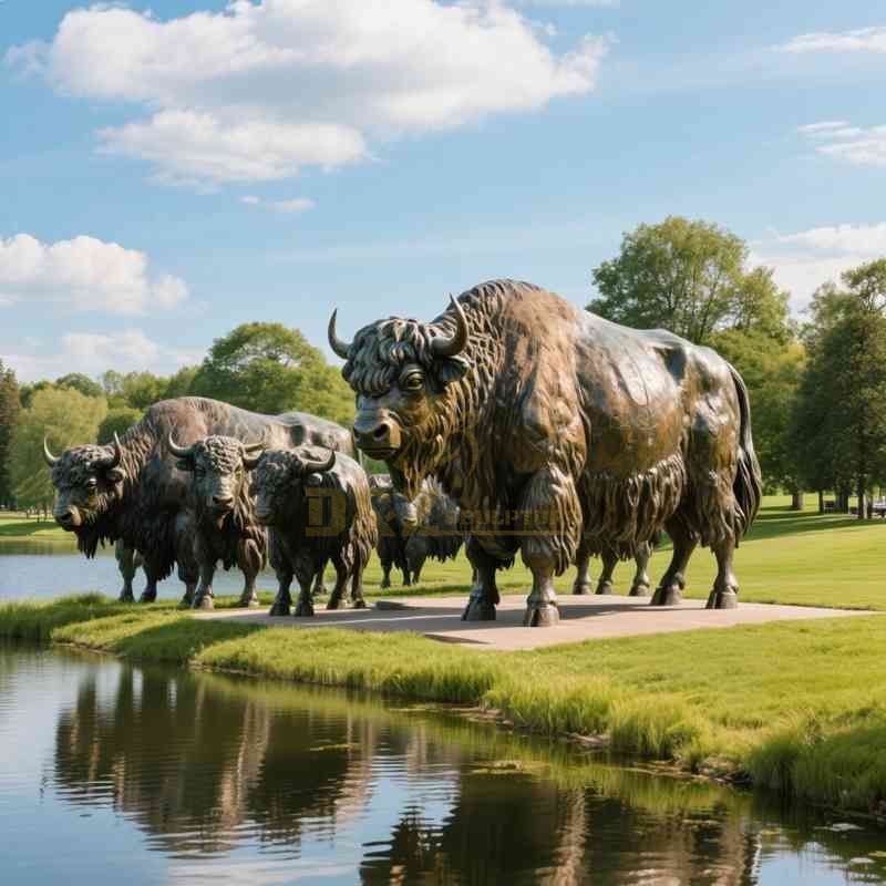 Large Outdoor Bronze Canadian Yak Statue | Cattle Statues DZJ-12