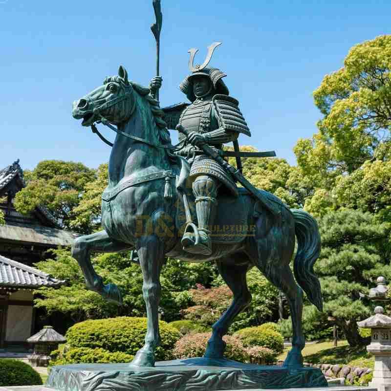  japanese samurai bronze statue