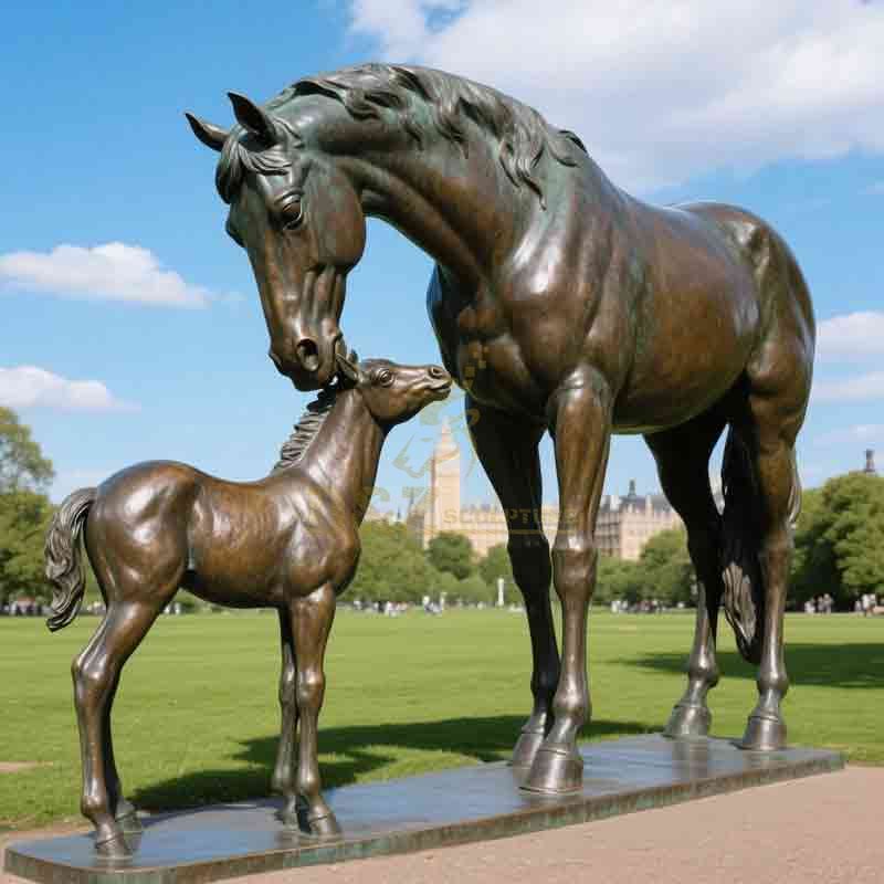 Bronze Mare and Foal Statue | Horse Statues DZ-902