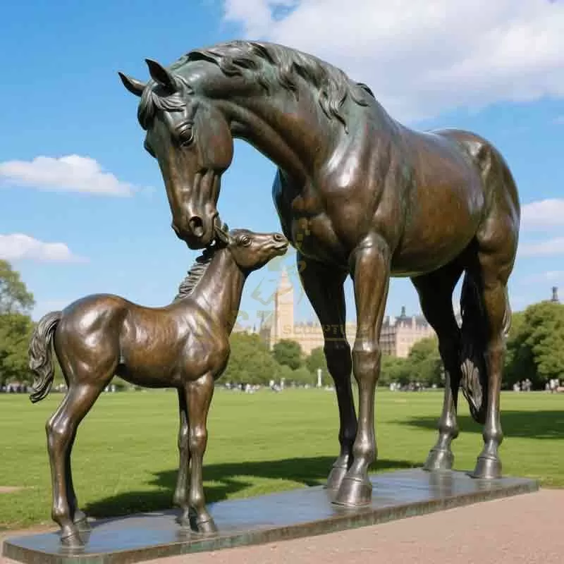 Bronze Mare and Foal Statue | Horse Statues DZ-902