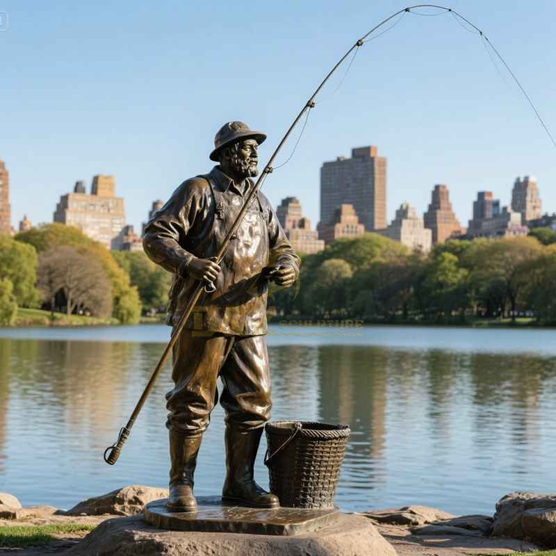 bronze fisherman statue