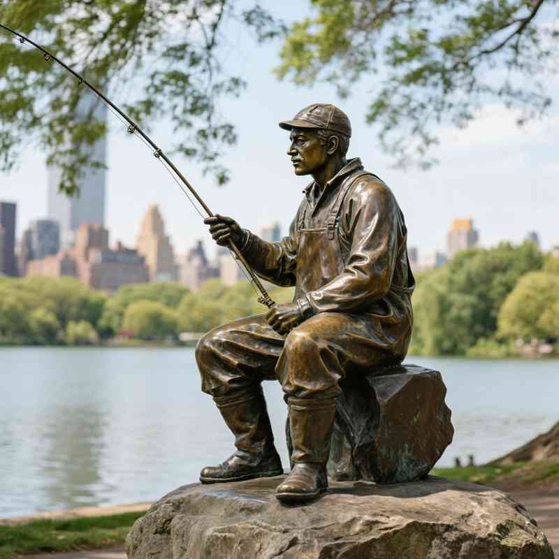 garden fisherman statue