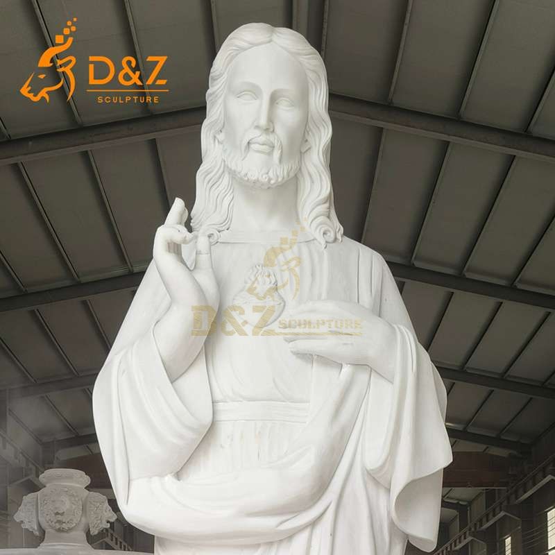 Outdoor Sacred Heart of Jesus Marble Statue for Sale DZJ-24