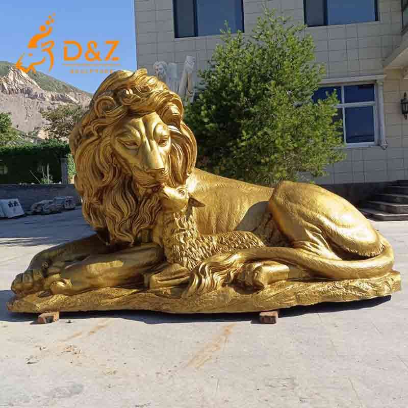 Large Lion and Lamb Statue for Sale | Peace and Love DZ-906