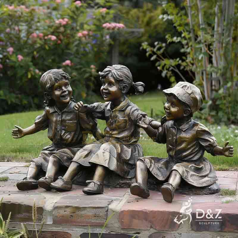 bronze children statues
