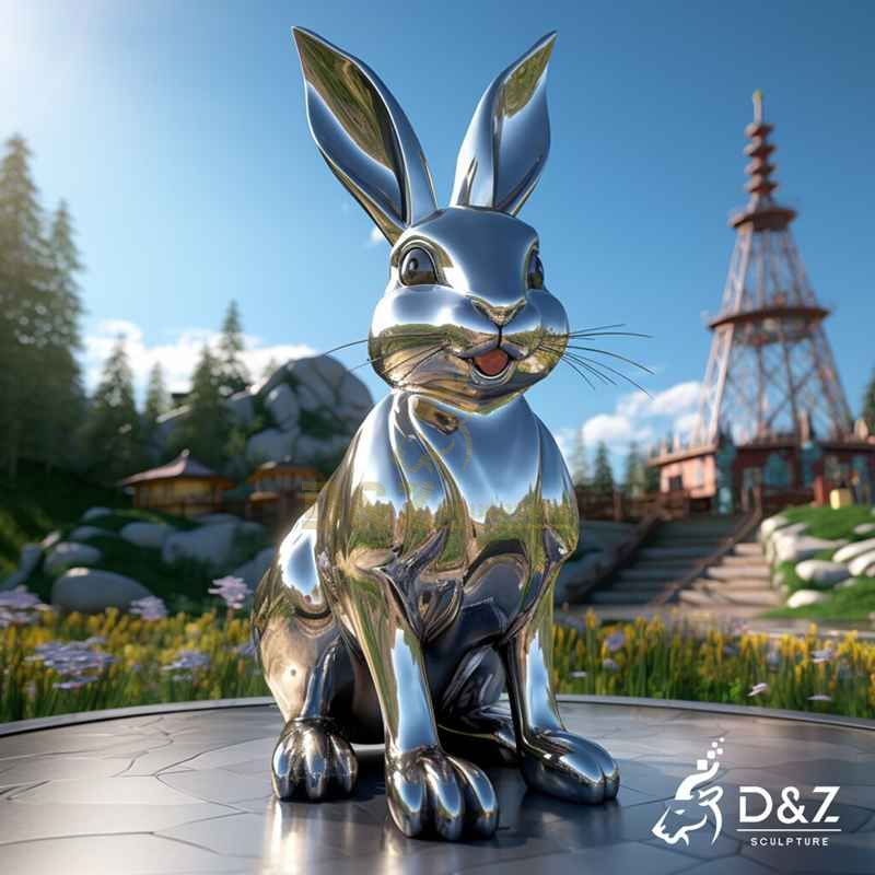 Large Outdoor Modern Rabbit Sculpture丨Metal Art Decor DZJ-30