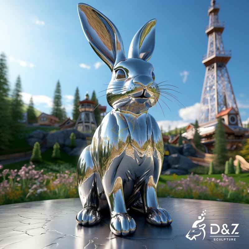 metal rabbit sculpture