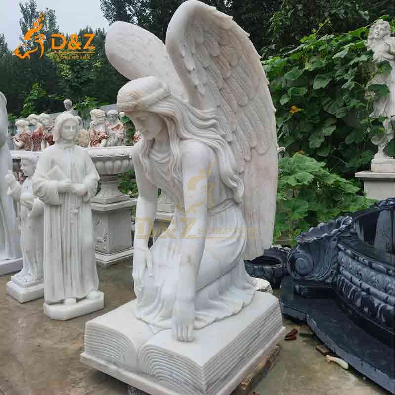 marble kneeling angel statue