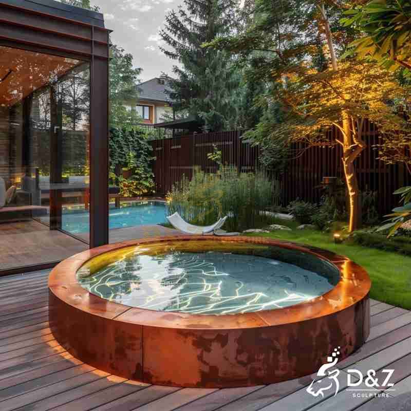 corten steel fountain