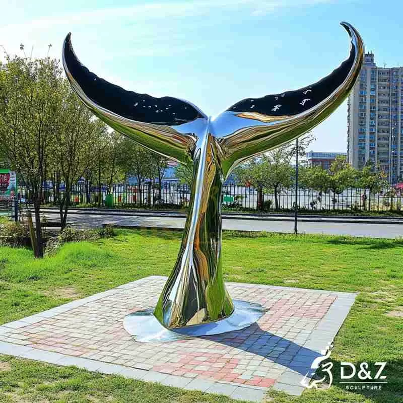 Large Outdoor Metal Whale Tail Sculpture for Sale DZJ-33