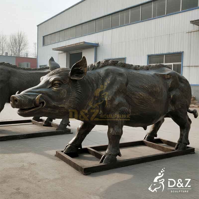wild boar garden statue