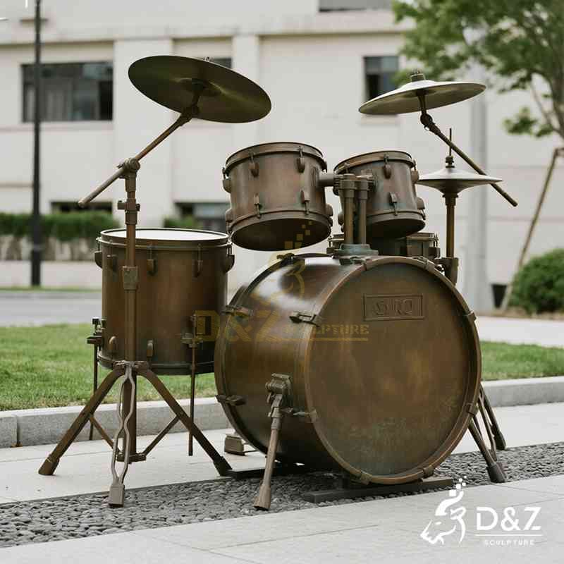 Bronze Drum Sculpture | Musical Instrument Outdoor Art DZJ-38
