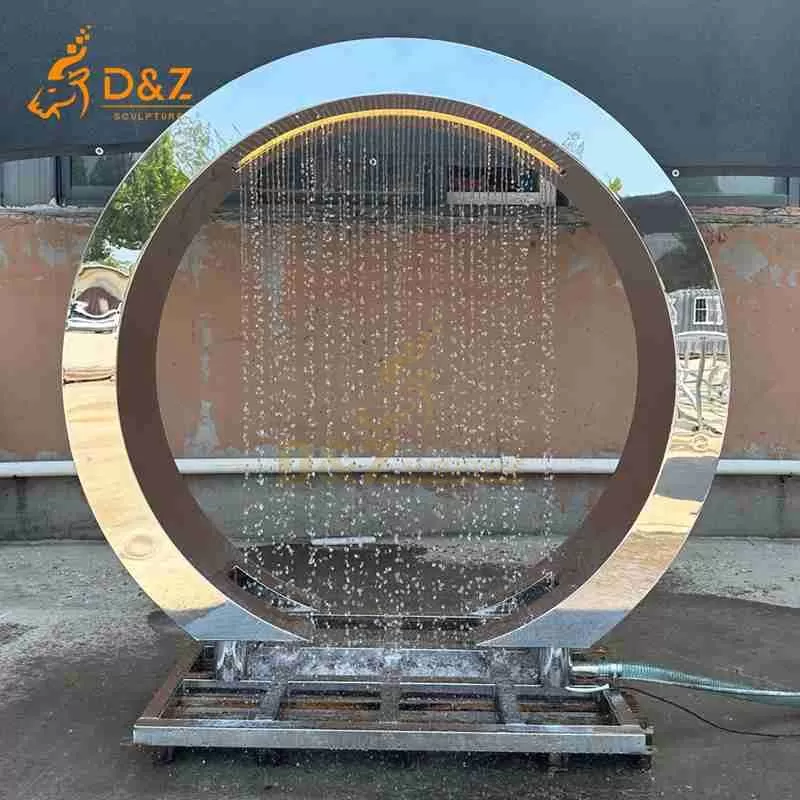 Outdoor Metal Circle Water Fountain | Rain Curtain Fountain DZJ-44