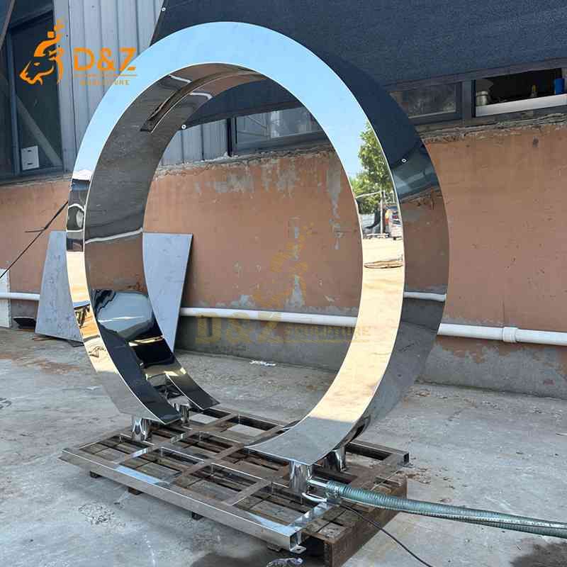 large metal outdoor fountain