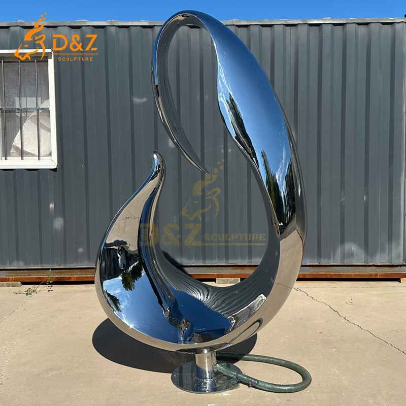 Outdoor Abstract Metal Swan Fountain | Modern Sculpture DZJ-46