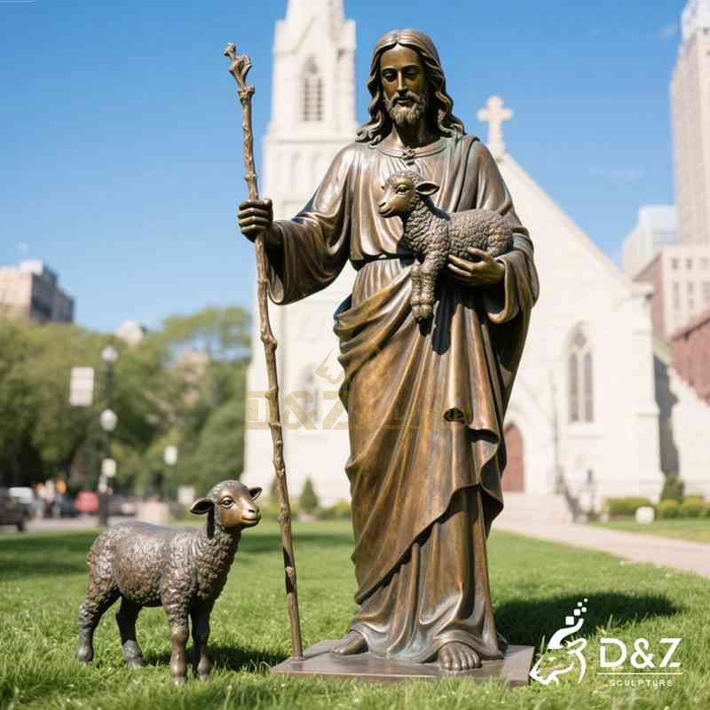 jesus shepherd statue outdoor