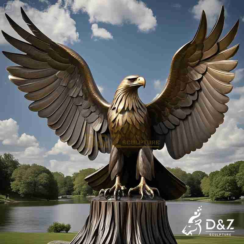 Large Bronze Eagle Statue with Spread Wings for Sale DZJ-49