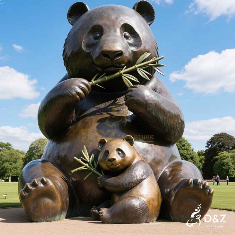 Large Outdoor Bronze Panda Statue for Garden DZJ-50