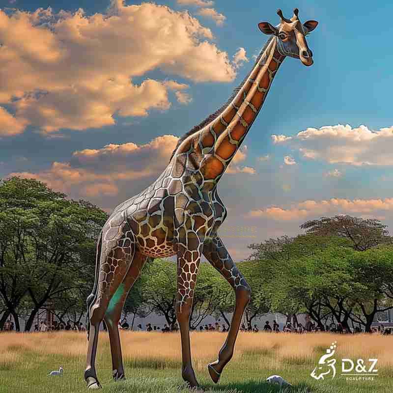 Large Outdoor Giraffe Statue丨Bronze Garden Decor DZJ-51