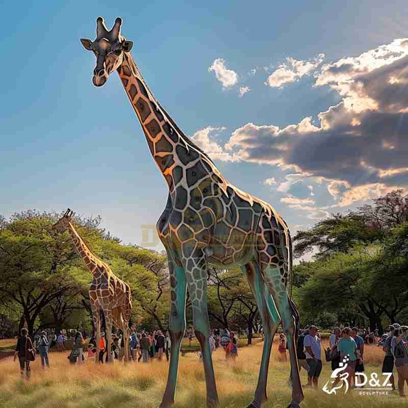 bronze giraffe statue