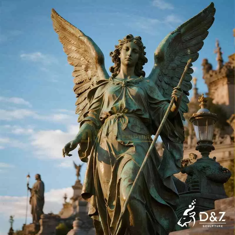 Large Bronze Angel Statue | Female Angel Art for Sale DZJ-53