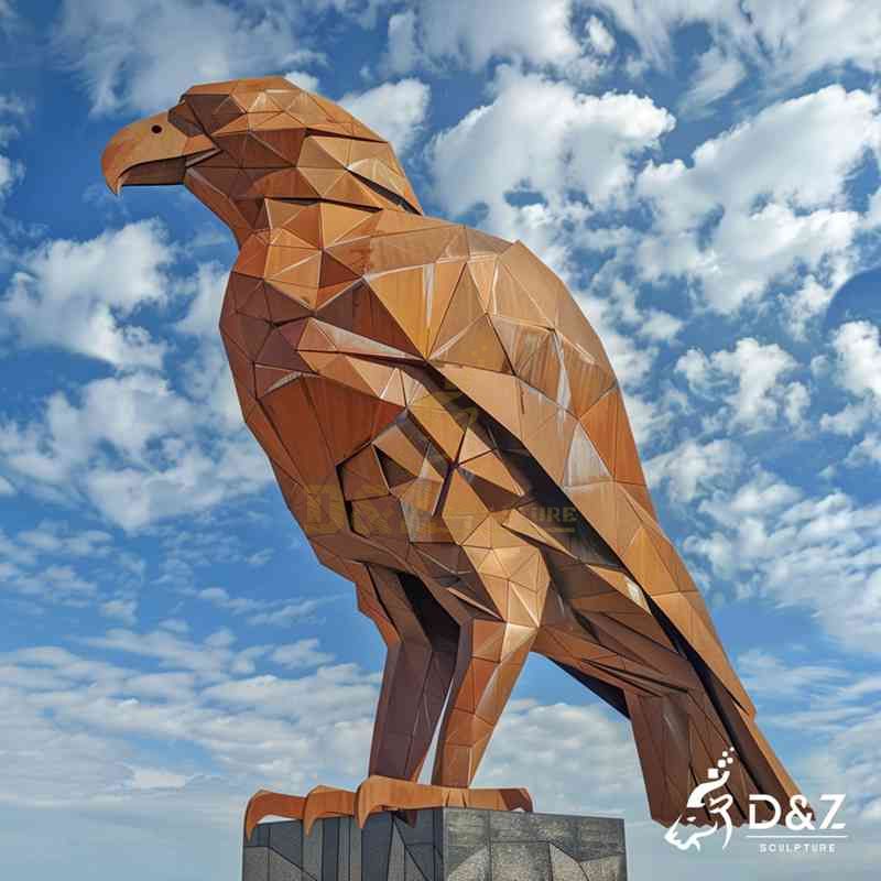 Geometric Corten Steel Falcon Sculpture for Sale DZJ-54