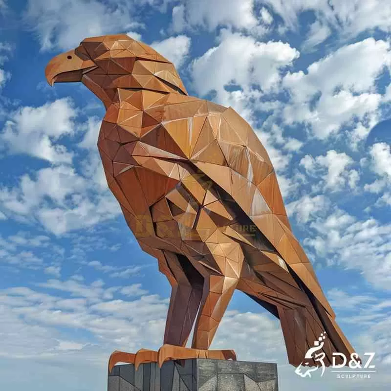 Geometric Corten Steel Falcon Sculpture for Sale DZJ-54