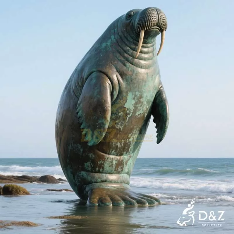 Large Outdoor Bronze Manatee Statue for Sale DZJ-55