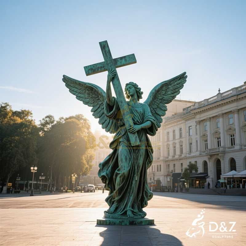 large bronze angel statue