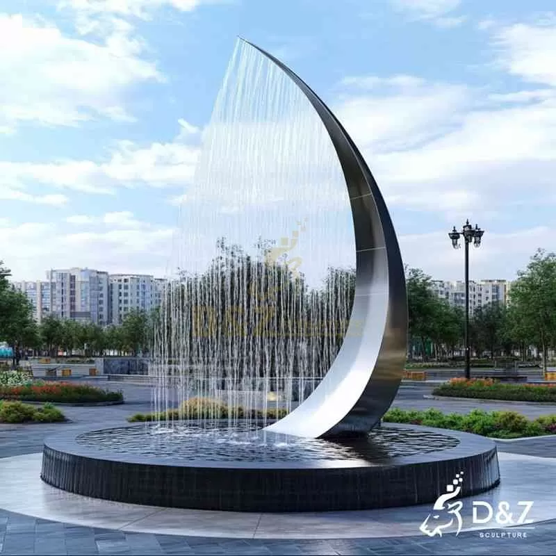 Large Abstract Metal Sailboat Fountain丨Garden Sculpture DZJ-58
