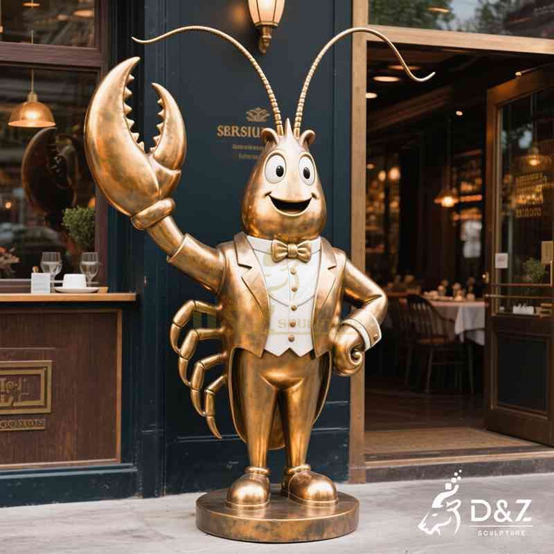 lobster butler serving statue