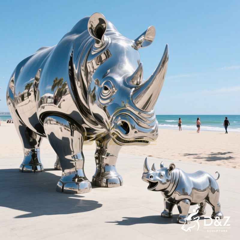 large rhino sculpture
