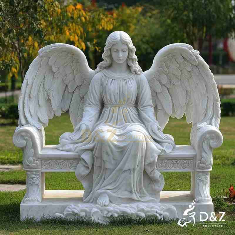 white marble angel statue
