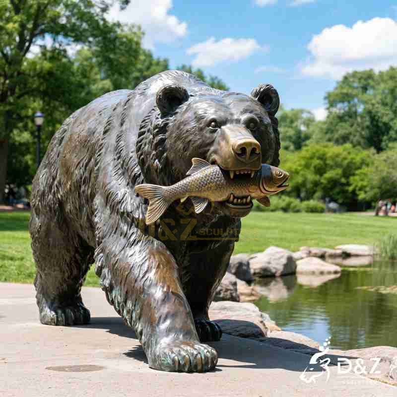 Large Outdoor Bronze Grizzly Bear Statue for Sale DZJ-64
