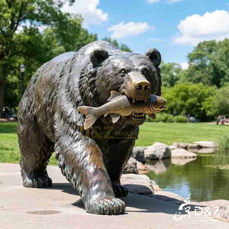 Large Outdoor Bronze Grizzly Bear Statue for Sale DZJ-64