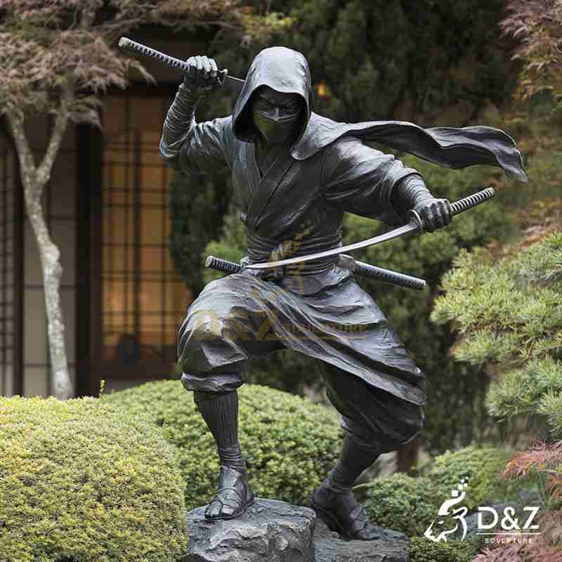 Bronze Japanese Ninja Statue丨Authentic Samurai Art DZJ-65