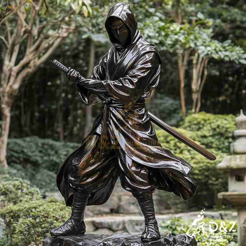 bronze samurai statue