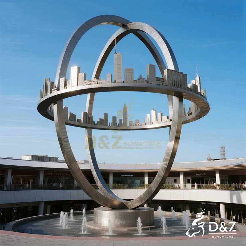 large metal ring sculpture