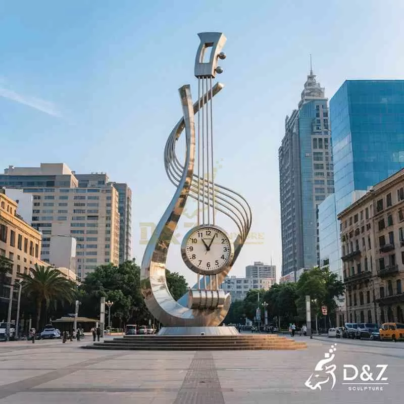 Large Metal Musical Instrument Sculpture丨Clock Installation DZJ-68